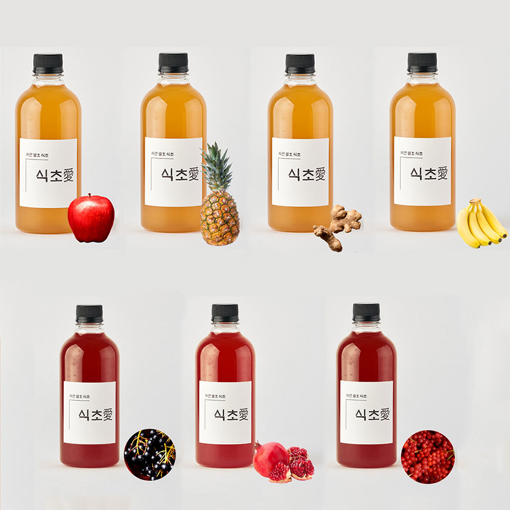 전통 자연발효 파인애플식초 홍초 사과 바나나 생강 석류 500ml - 상품 이미지