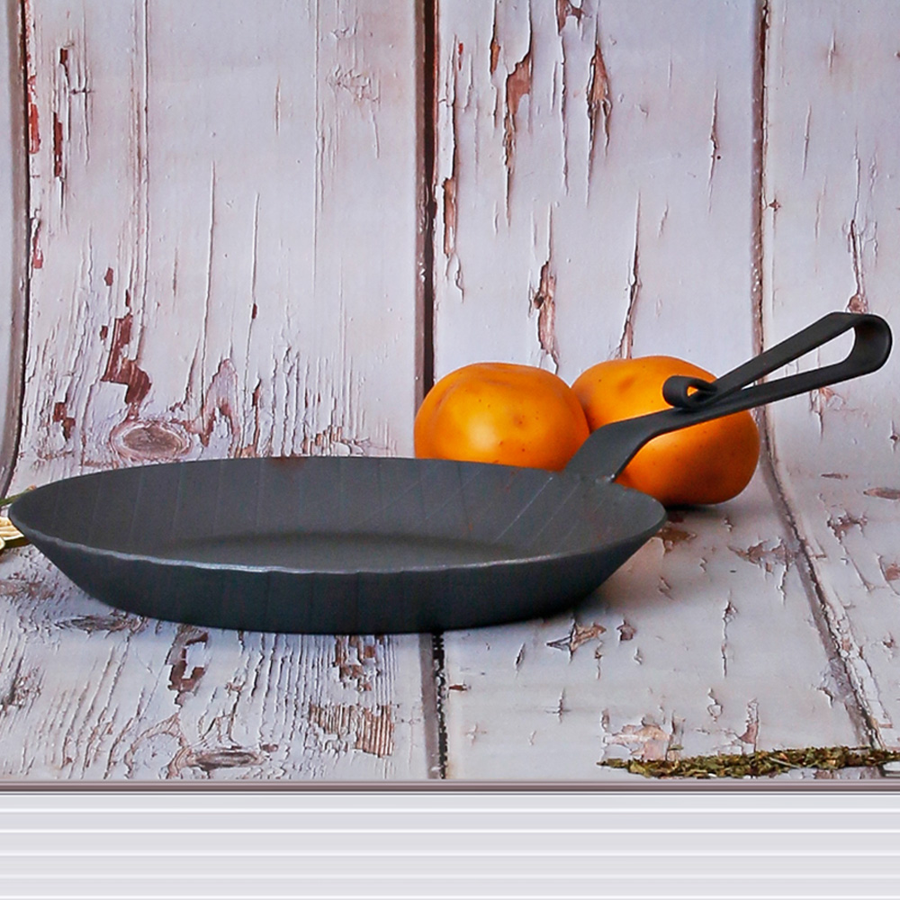 철팬 스테이크 인덕션 후라이팬 편수 28cm 캠핑 업소용 식당 철 프라이팬 - 상세 이미지 2