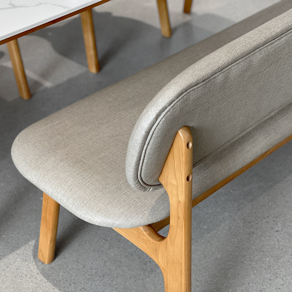 로포텐 올라 세라믹식탁 세트 원목 4인용 낮은 식탁 포세린 마블화이트 1400 의자2 벤치