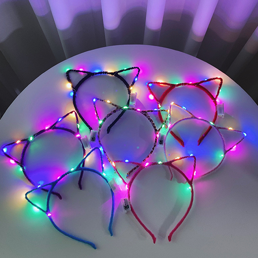 LED 야광 머리띠 고양이 생일 파티 할로윈 캐릭터 동물 크리스마스 이벤트 G-04
