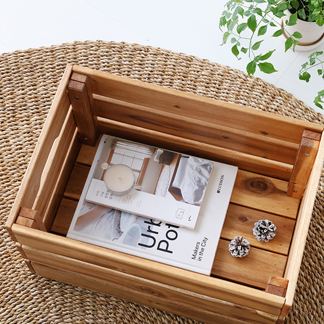 HAN 수납박스 46x31x25 아카시아 이미지 7
