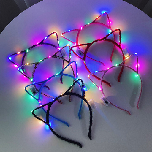 LED 야광 머리띠 고양이 생일 파티 할로윈 캐릭터 동물 크리스마스 이벤트 G-04