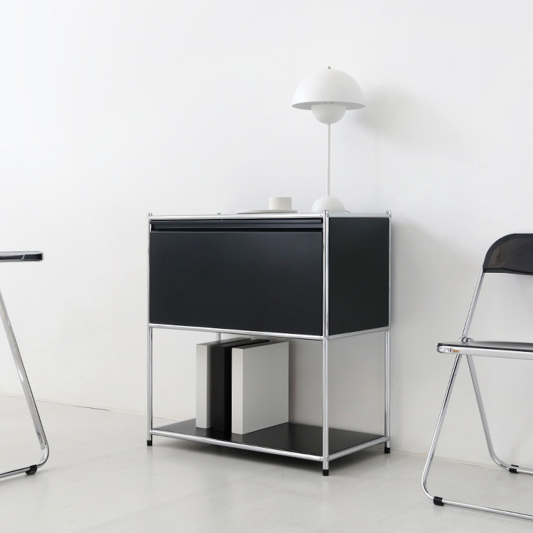 심플리 수납장 SG475 770mmx400mmx820mm, 2단, 블랙 0791.9193 - 상세 이미지 4