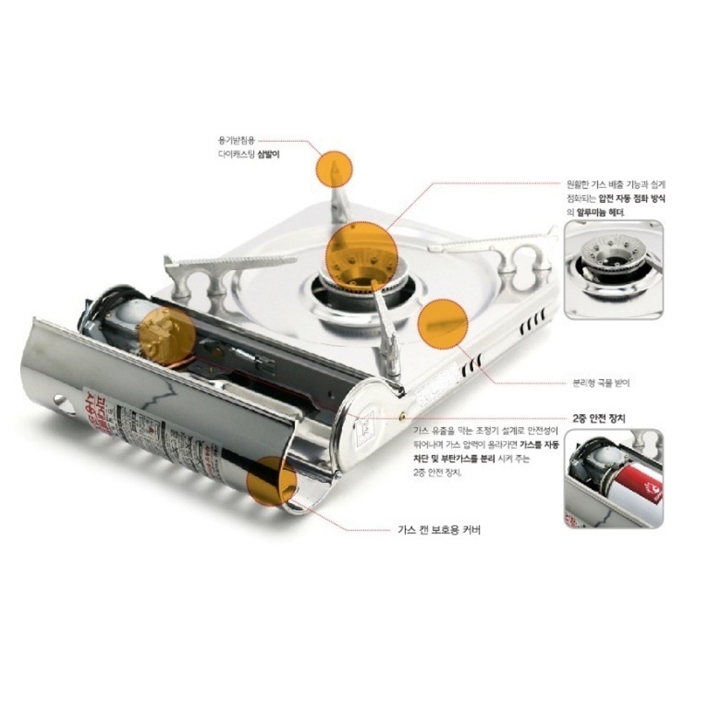 슬림 휴대용 가스레인지 고화력 캠핑 야외 가정용 브루스타 가스버너 썬터치 ST300S