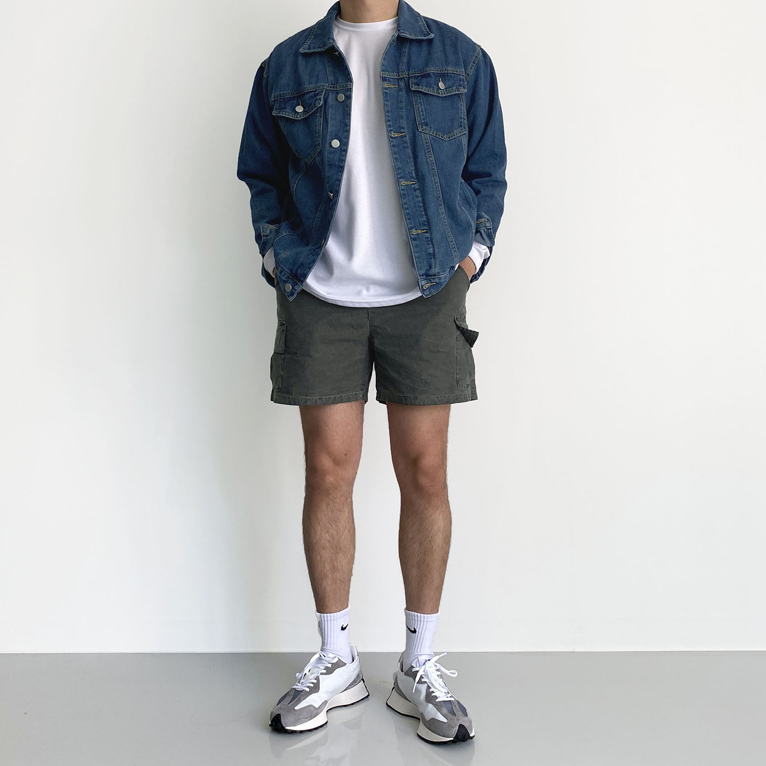 오버핏 남자 청자켓 트러커자켓 - 상세 이미지 4
