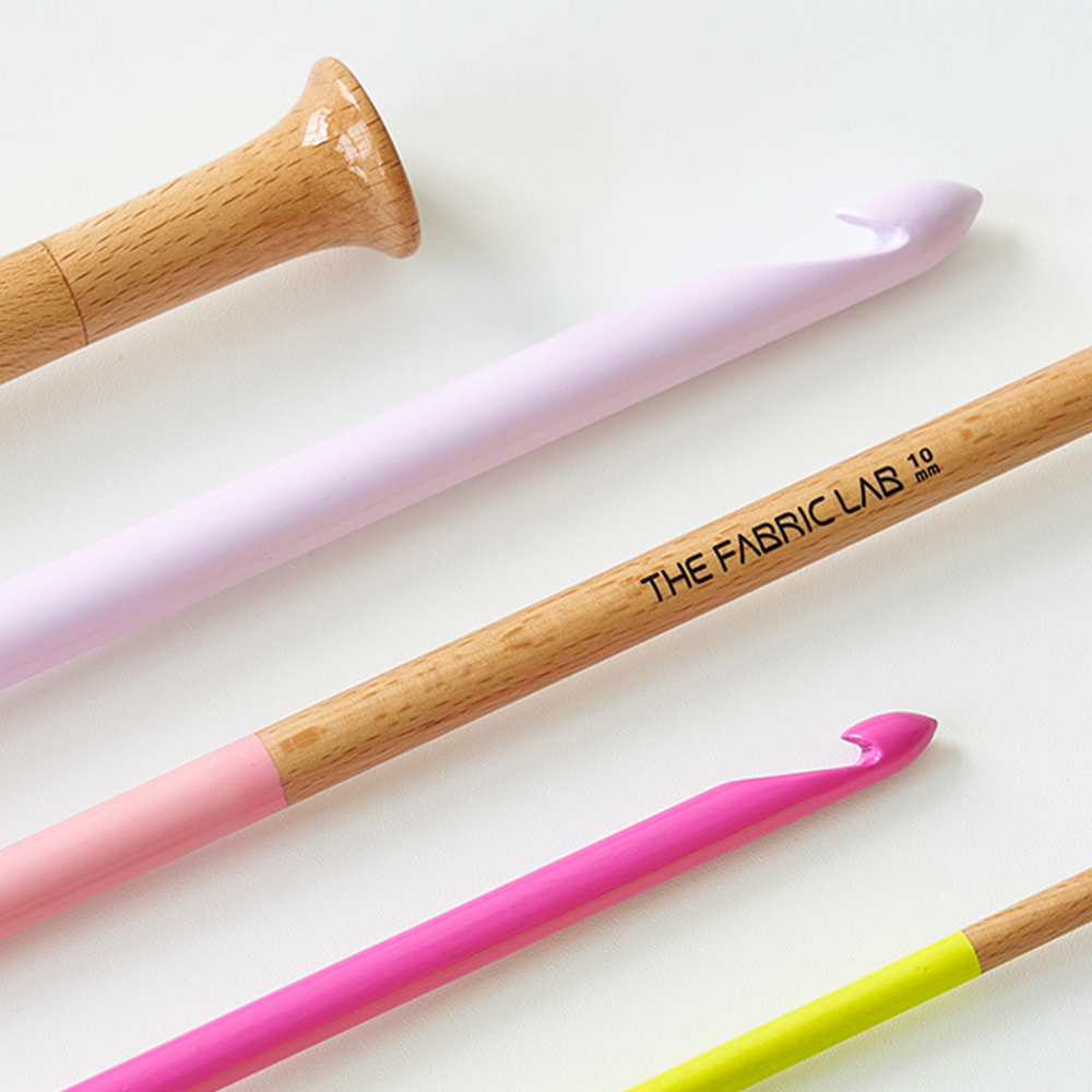 컬러 우드 아후강 코바늘 30CM / 뜨개질 점보코바늘 터니시안 아후강바늘 뜨개도구 - 상품 이미지