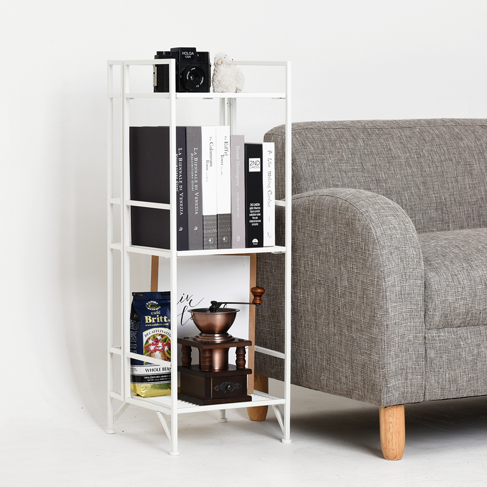 노바리빙 폴딩 선반 3단  화이트 블랙 다용도 원터치 정리수납 틈새 이동식