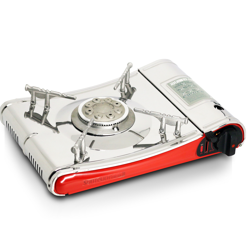 화력좋은 가스버너 캠핑 야외 가정용 브루스타 썬터치 레드 휴대용 버너 001A