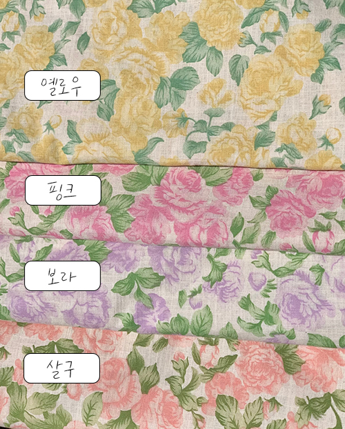 더블유패브릭 라니잔꽃8 워싱처리 25수 면 천 원단 커튼 침구 에코백 소품 천가게 - 상세 이미지 2