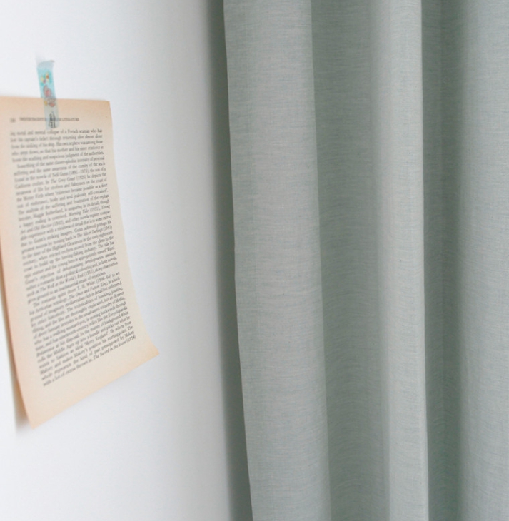 멜란 무지 민트 아이방 커튼 S-가로153x세로150