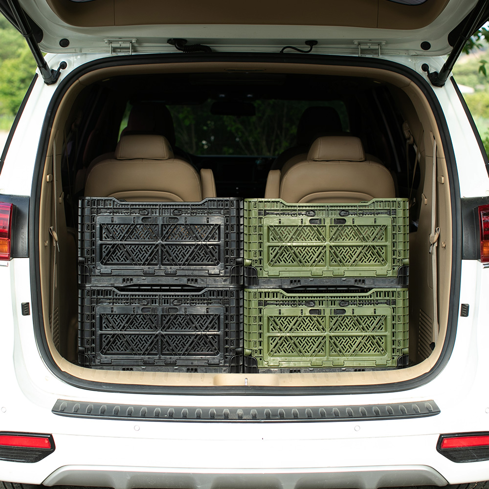 빅앤트 48리터 앞문 오픈형 폴딩박스 밀크 박스 플라스틱 접이식 수납 상자