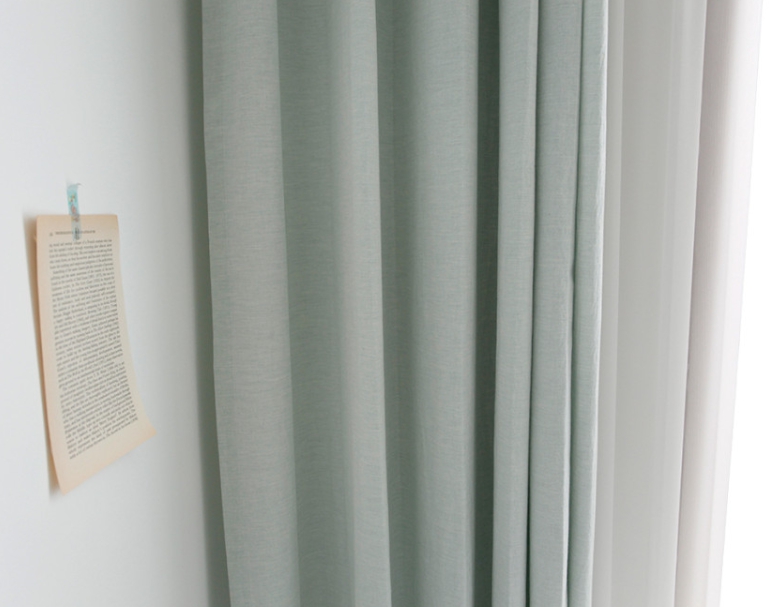 멜란 무지 민트 아이방 커튼 S-가로153x세로150