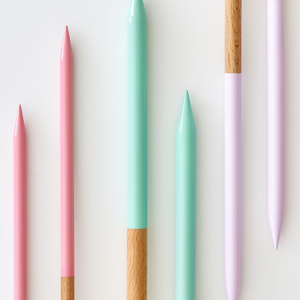 컬러 우드 점보 대바늘 35CM / 뜨개질 점보대바늘 뜨개도구 - 상품 이미지