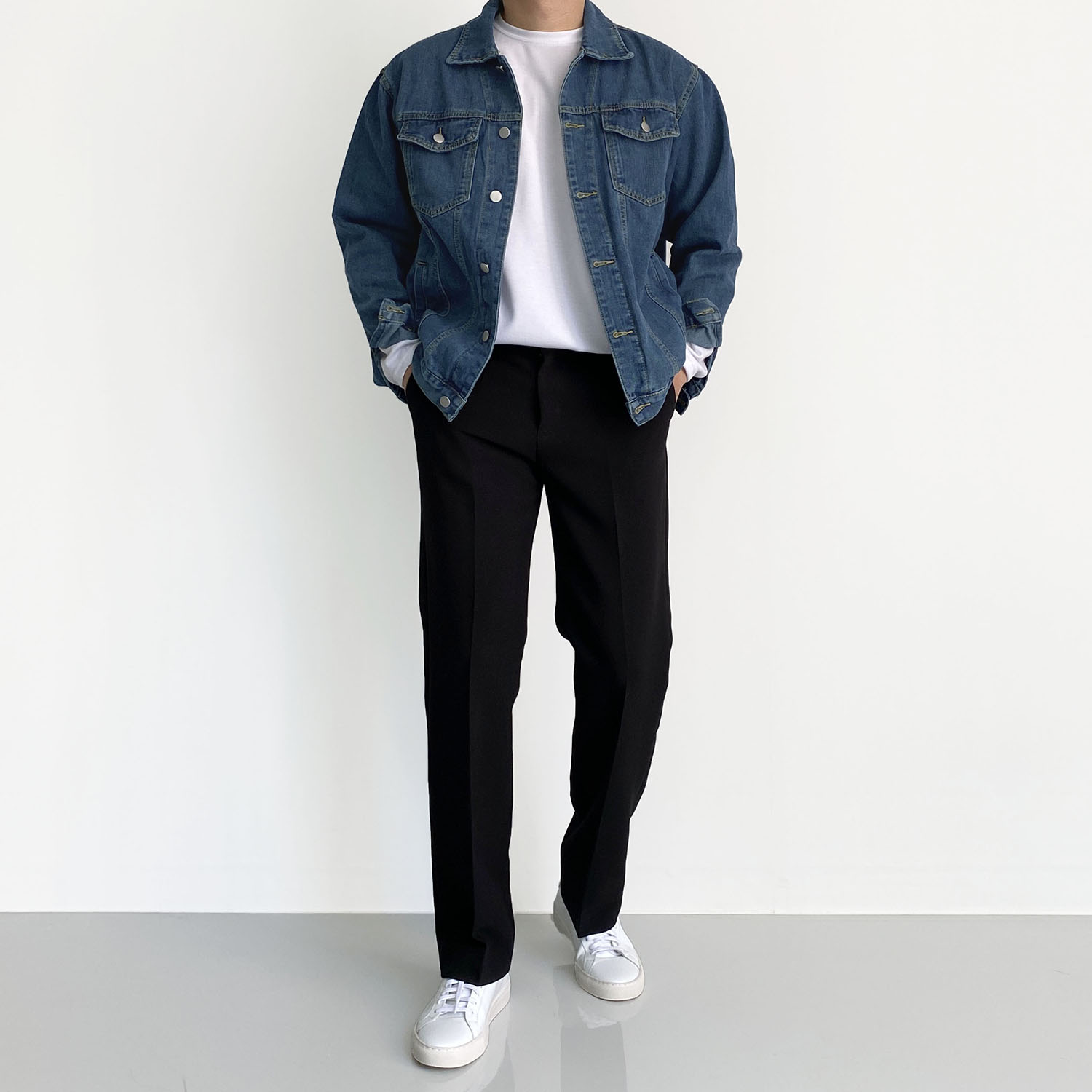 오버핏 남자 청자켓 트러커자켓 - 상세 이미지 5