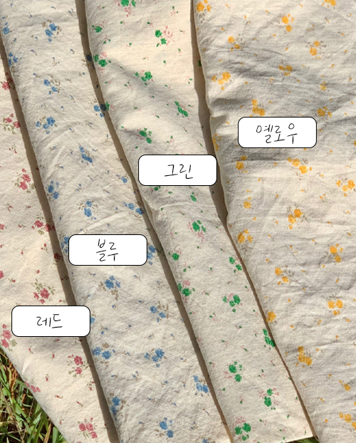 더블유패브릭 라니잔꽃3 워싱처리 면 원단 천 원단 커튼 침구 에코백 소품 천가게 - 상세 이미지 2