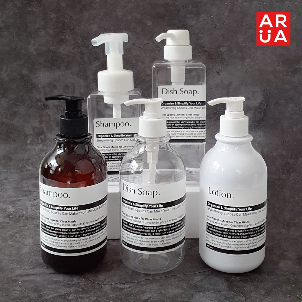 주방 세제통 주방세제 샴푸 핸드워시 손세정제 욕실 샴푸통 원형 디스펜서 화이트500ml - 상세 이미지 3