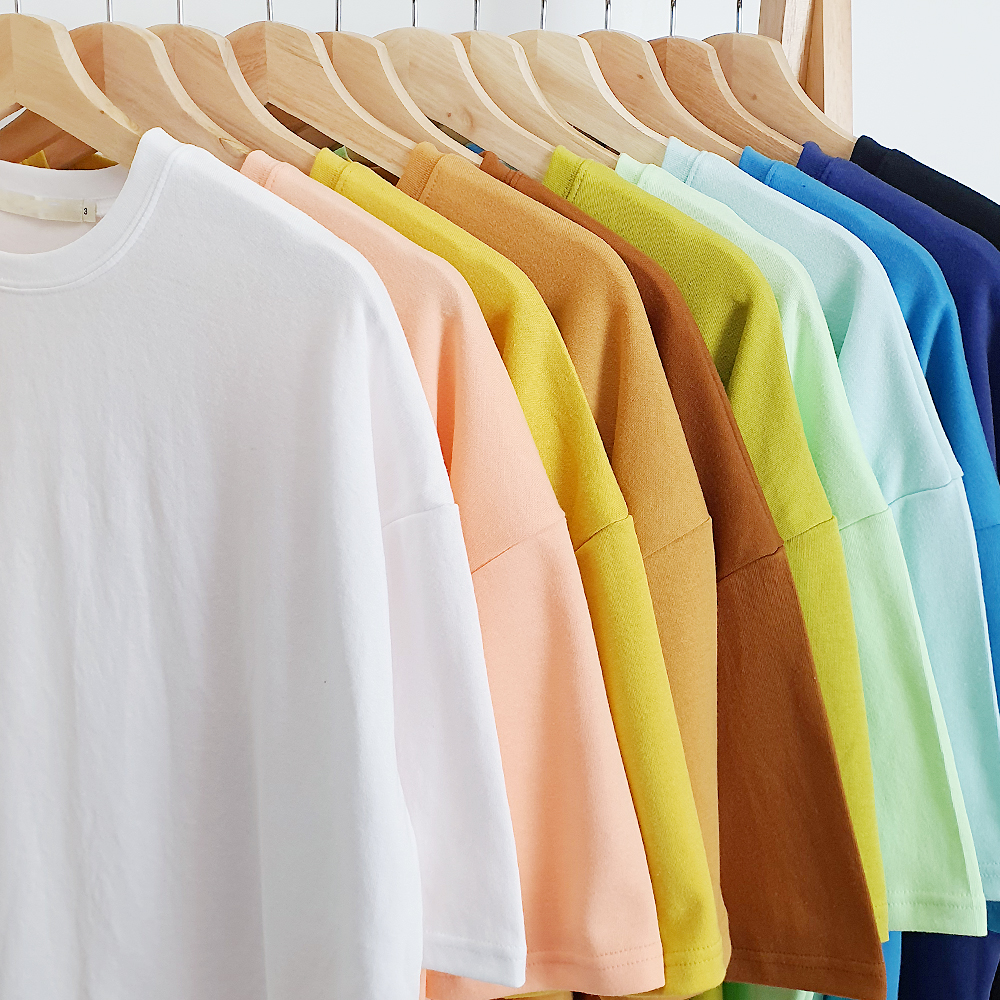 남자 무지 반팔티 오버핏 빅사이즈 박스 티셔츠 11color