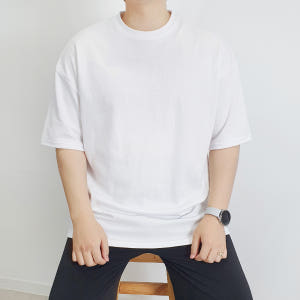 남자 오버핏 무지 반팔 빅사이즈 레이어드 박스 반팔티 착용 후기 | 사이즈/핏 총정리 - 상품 이미지 2