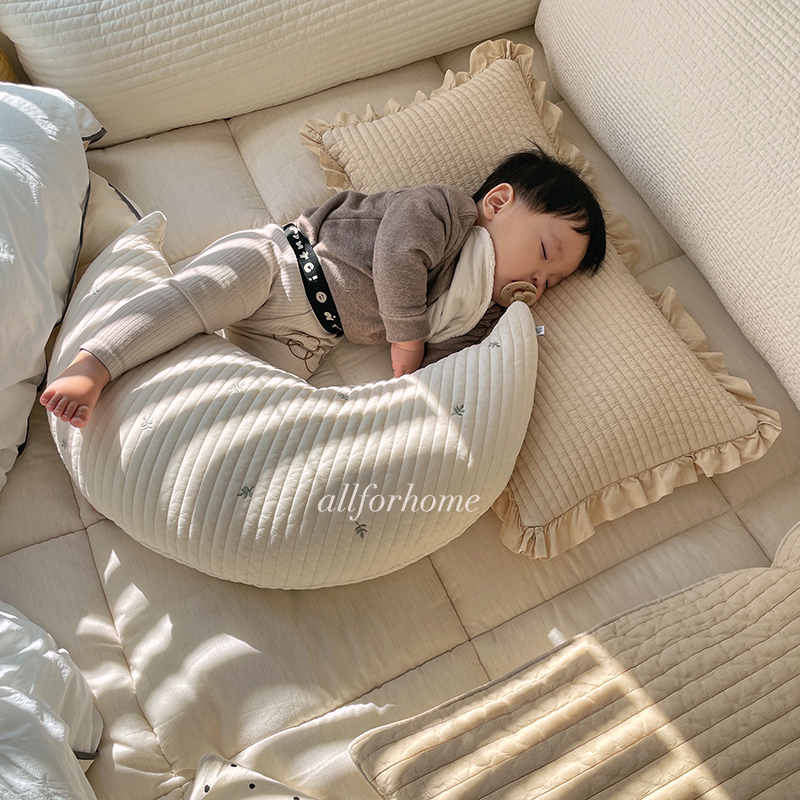 올포홈 와이드 아기베개 이탈방지 유아 낮잠 롱 베개 소프트 누빔 뒹굴러 버터크림 커버만 상품 이미지