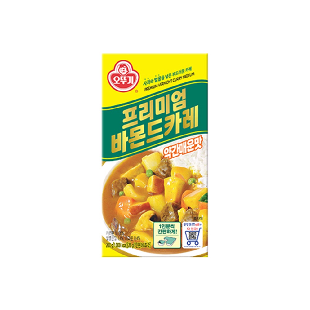 오뚜기 프리미엄바몬드카레 고형 약간매운맛, 200g, 4개 - 상세 이미지 2