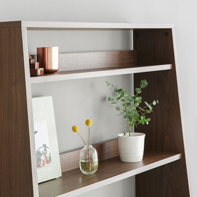 폴라보 콘솔수납장 CAM16090 900X400X1600MM, 5단, 브라운 월넛베니어 1597.4303