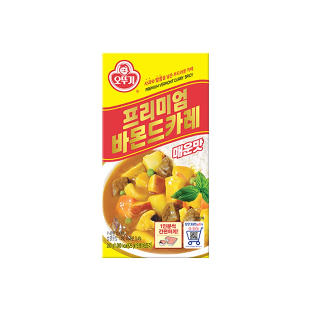 오뚜기 프리미엄바몬드카레 고형 매운맛, 200g, 1개 - 상세 이미지 2