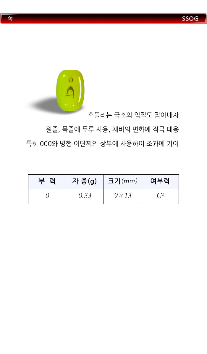 경성공예 쏙 구멍찌 벵에돔찌 극소형 어신찌 바다찌 벵에찌 벵에돔 0 그린 - 상세 이미지 2