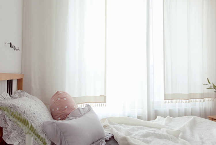 테슬 바란스 가리개 커튼-베이지