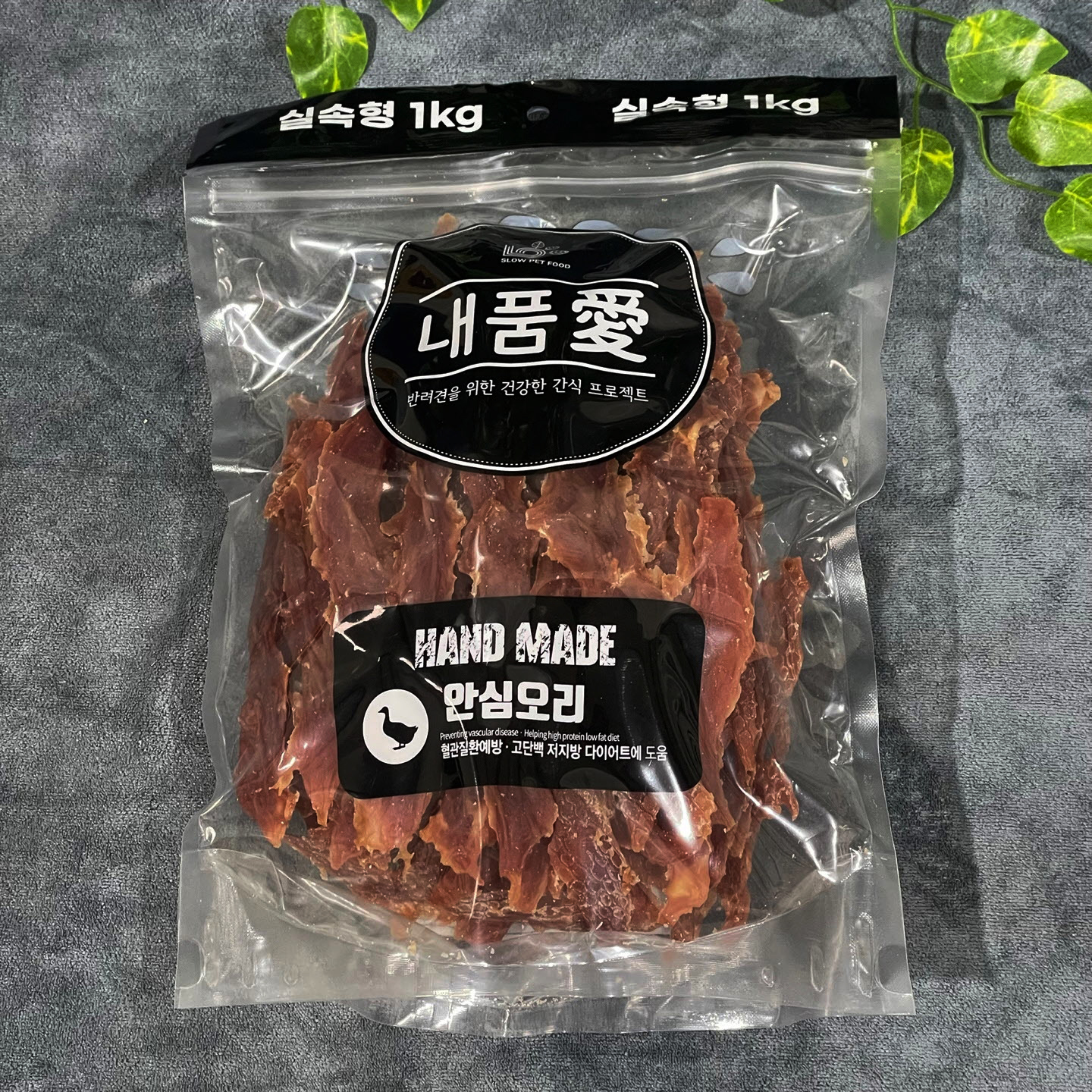 내품애 실속형 대용량 강아지 간식 안심오리, 1000g, 1개 - 상품 이미지