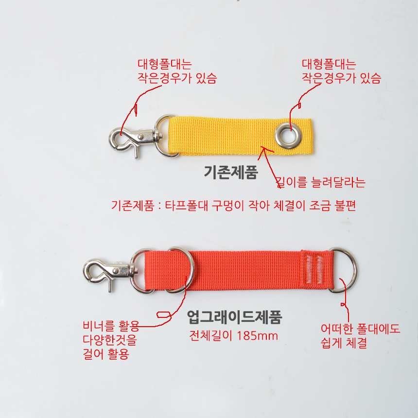 준토 캠핑국산 고리 커넥션고리 연장용 폴대 한방향D링 - 상세 이미지 5