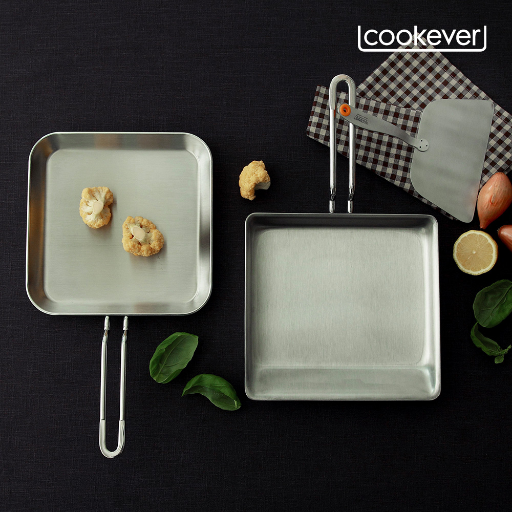 쿡에버 통3중 스텐 사각팬 24cm / 사각프라이팬 계란말이팬 그리들