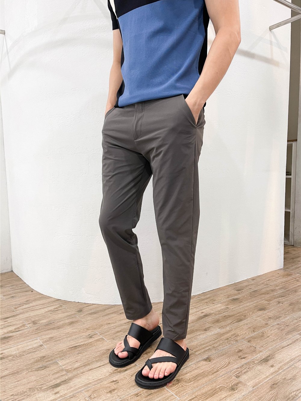 링클프리면바지 남자 9부 슬랙스 구김없는바지 - 상품 이미지