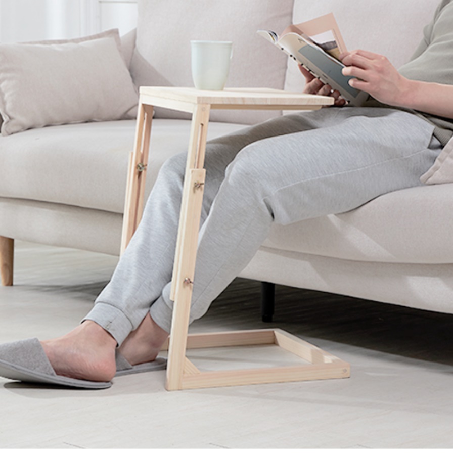 편백나무 높이 수동 높낮이조절책상 높은탁자