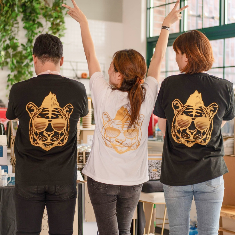 범표원두 특별한 라운드 면티 3color/  남여공용 커플 반팔티셔츠 - 상품 이미지