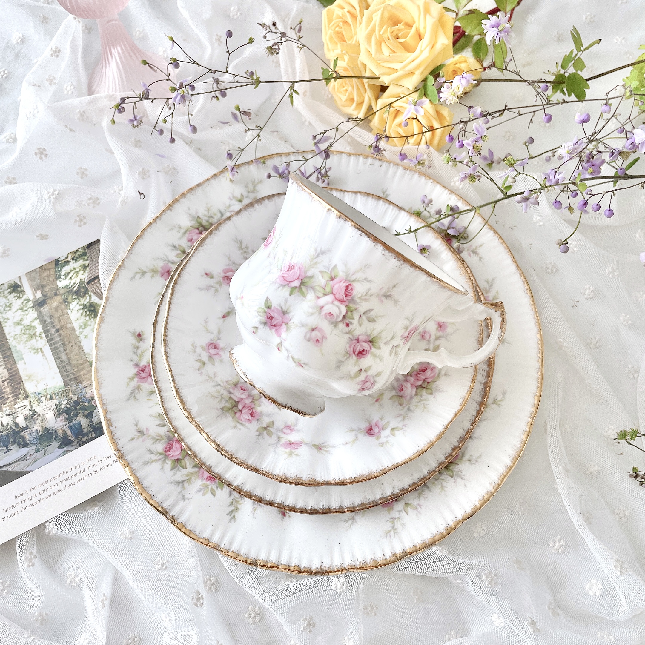 파라곤 빅토리아나 앤틱찻잔 예쁜 빈티지커피잔 세트