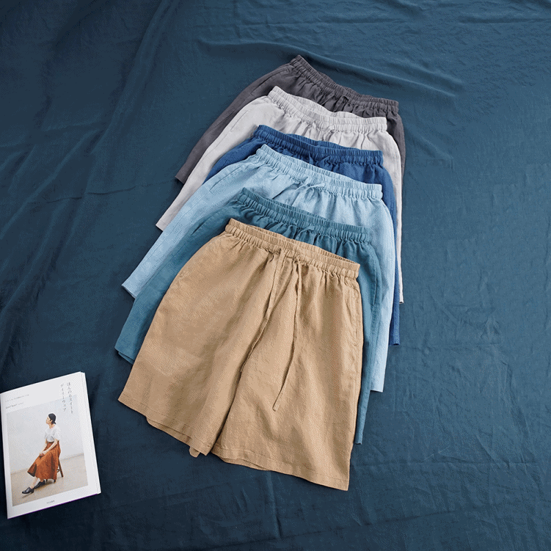 하마마스 여름 밴딩 린넨반바지 66 77사이즈 - 상품 이미지