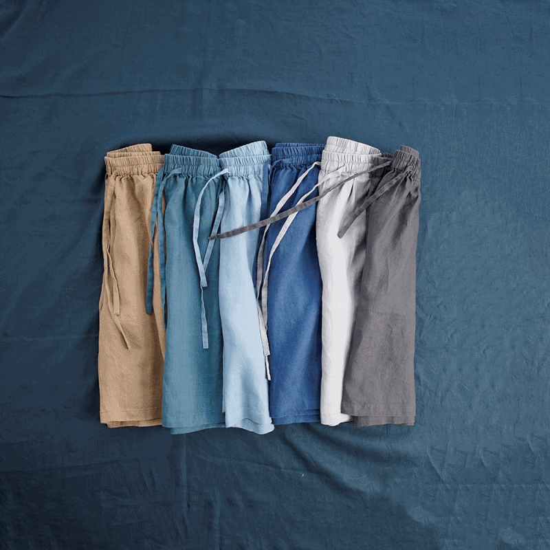 하마마스 여름 밴딩 린넨반바지 66 77사이즈 - 상세 이미지 2