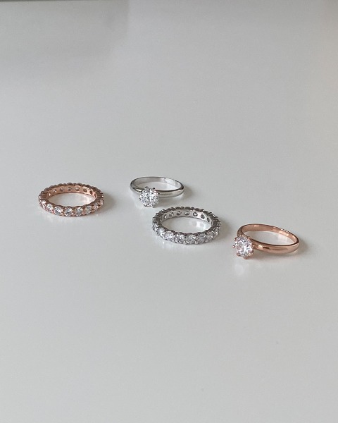 3mm 지르코니아 큐빅 테니스 가드링 포인트 검지반지 - 상품 이미지