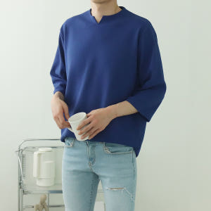 남자7부티 구김없는 브이넥 빅사이즈 커플반팔티 착용 후기 | 사이즈/핏 총정리 - 상품 이미지 2