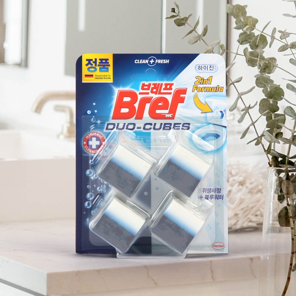 헨켈 브레프 듀오큐브 변기 세정제 하이진 X4P