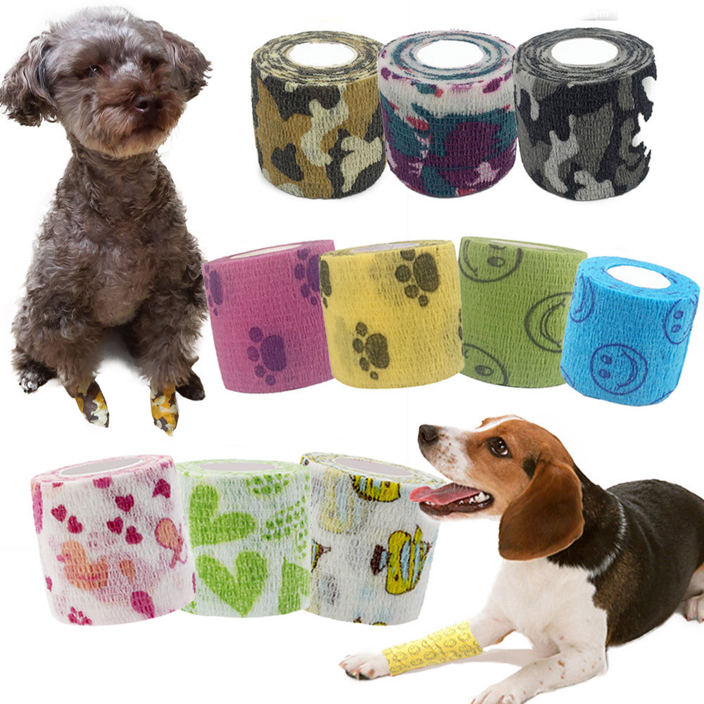 5+1 강아지 신발 애견 양말 부츠 염화칼슘 일회용 붕대신발 단색 2.5CM
