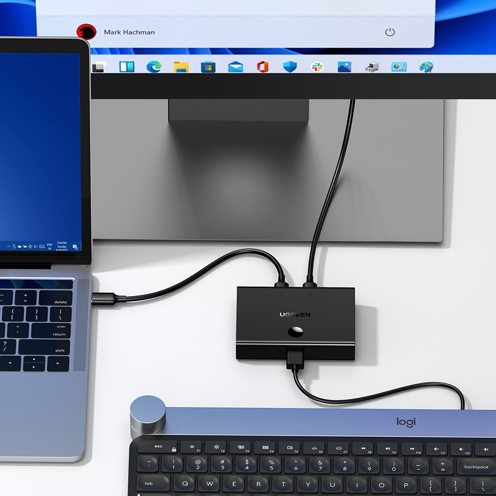 유그린 2대1 USB 2포트 스위치 선택기, US158-30345 - 상세 이미지 2