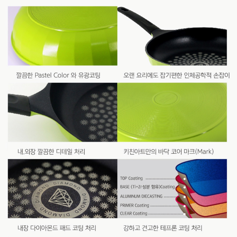키친아트 후라이팬 30 cm 특수 코팅 다이아몬드코팅 프라이팬 - 상세 이미지 3