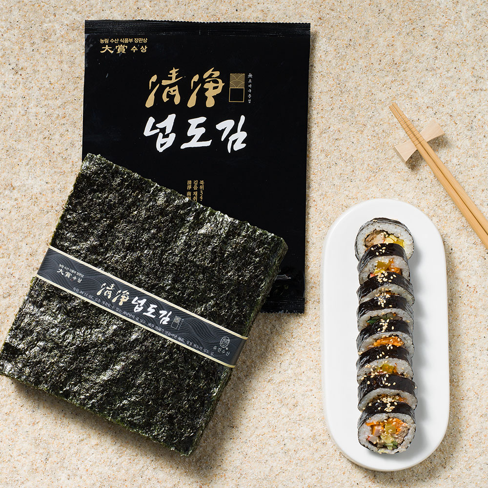 김밥김 50매 완도 무조미 웰빙 구운김 선물세트 넙도김