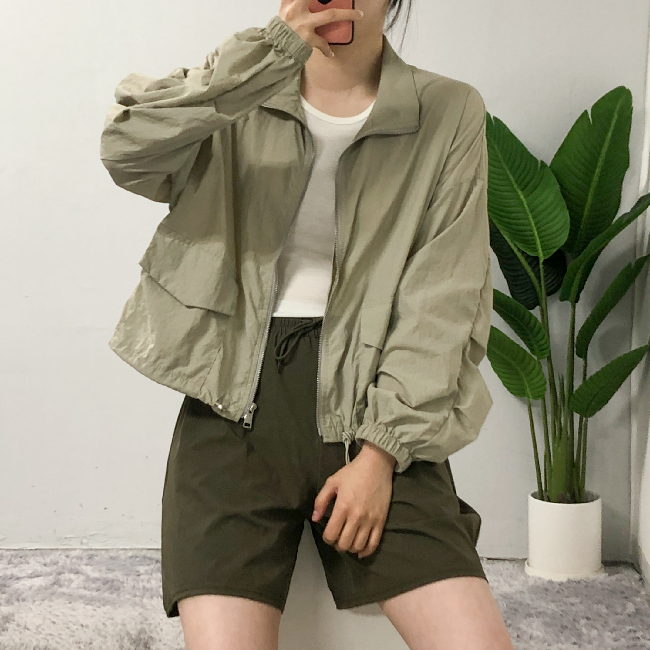 뮤스락 사각사각 바스락 포켓 스트링 점퍼 - 상품 이미지
