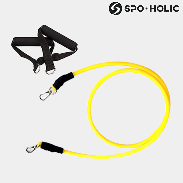 스포홀릭 튜빙밴드 라텍스 근력 운동 고무 탄력 홈트 밴드 1단계 옐로우