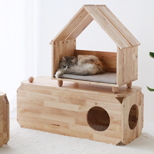 고양이 숨숨집 원목 강아지집 동굴 큐브 BENKU 펫하우스