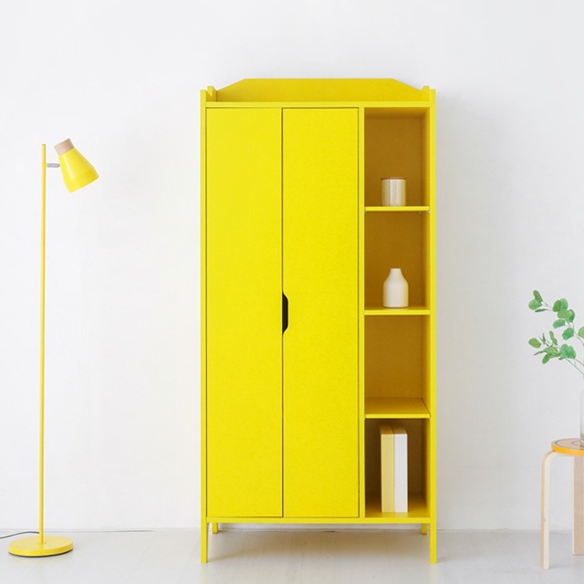SEJEL 옷장 WRM18689B 890x500x1860mm, 2단, 옐로우 3229.0775 - 상세 이미지 2