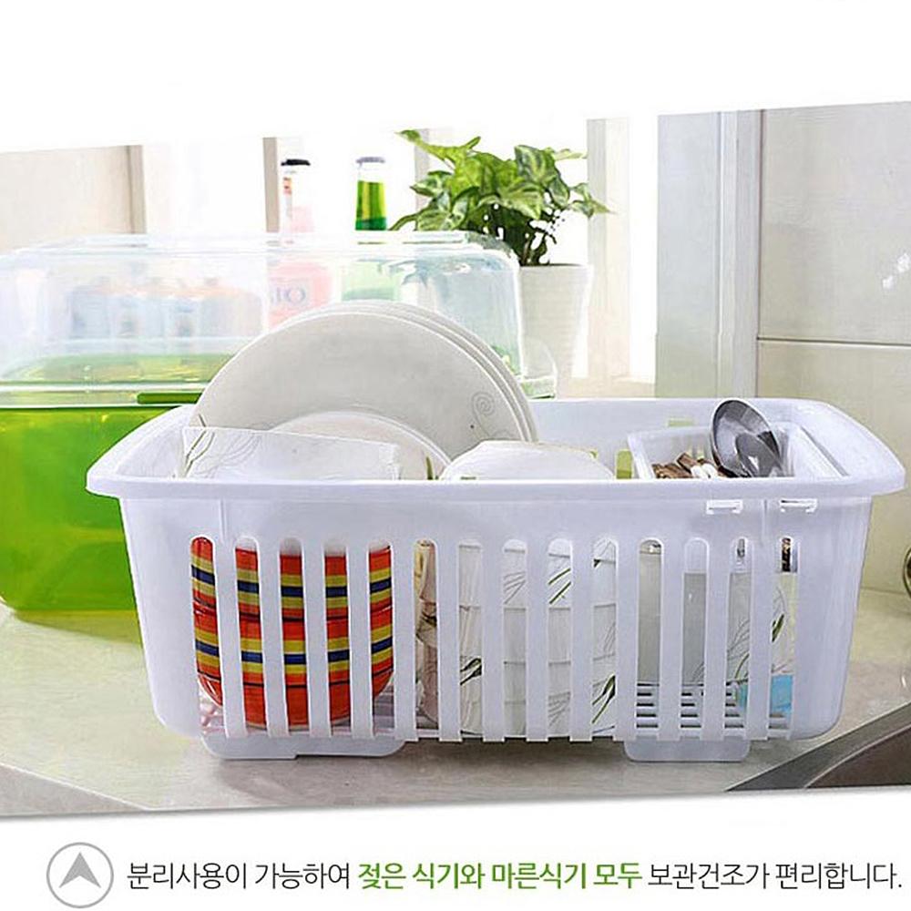 뚜껑있는 식기건조대 주방그릇건조대 컵보관함 대형 - 상세 이미지 3
