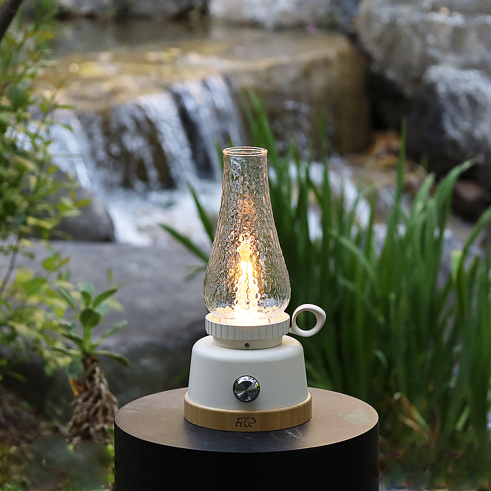 헬로그라운드 동고동락 충전식 유리관 LED 감성캠핑랜턴 배터리 포함 차박용품 조명 텐트